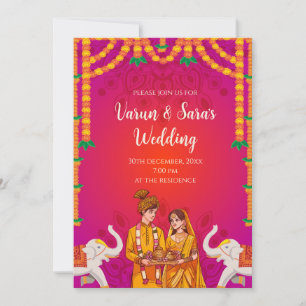 Digitale indische Einladung Hindu-Hochzeitskarte