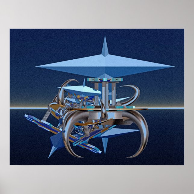 Digitale Komposition - Absturz der Fiktion der Wis Poster (Vorne)