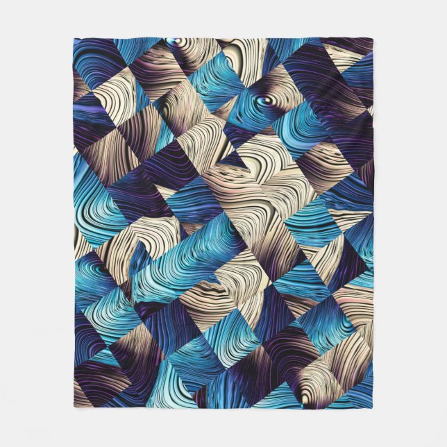 Digitale Kunst abstrakte Muster. Abstrakte blaue A Fleecedecke (Vorderseite)