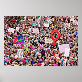 Digitale Kunst aus der Kundgebung der Frauen als M Poster