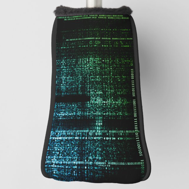 Digitale Kunst: binäre Eleganz Golf Headcover (Rotieren 90)