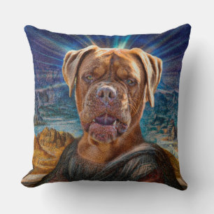 Digitale Kunst - BULLDOG MONA LISA Kissen