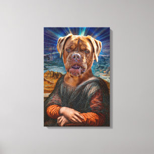 Digitale Kunst - BULLDOG MONA LISA Leinwanddruck