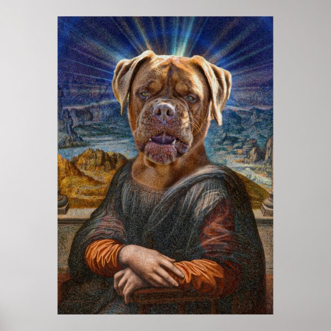 Digitale Kunst - BULLDOG MONA LISA Poster (Vorne)