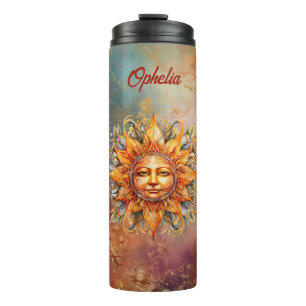 Digitale Kunst der kosmischen Sonne Personalisiert Thermosbecher