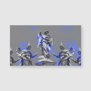 Digitale Kunst der Skulpturen blaue Pinselstriche Magnetkarte