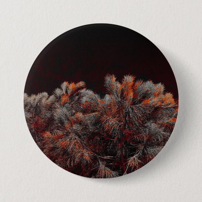 Digitale Kunst des Kiefernbaums mit orangefarbenen Button (Vorderseite)