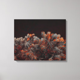 Digitale Kunst des Kiefernbaums mit orangefarbenen Leinwanddruck