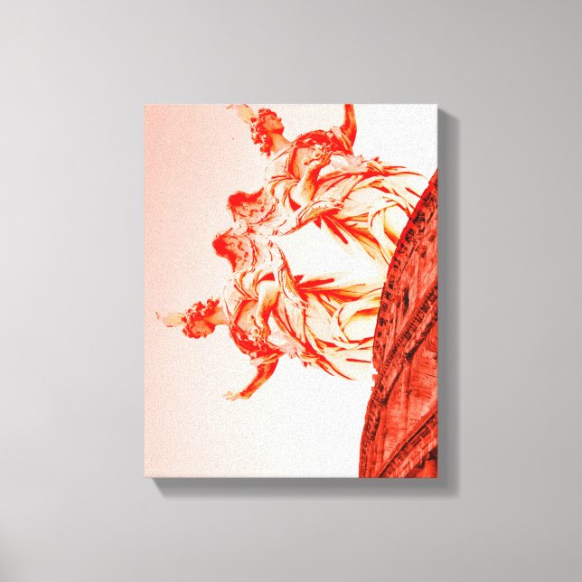 Digitale Kunst des Kolosseums und Statuen/Skulptur Leinwanddruck (Vorderseite)