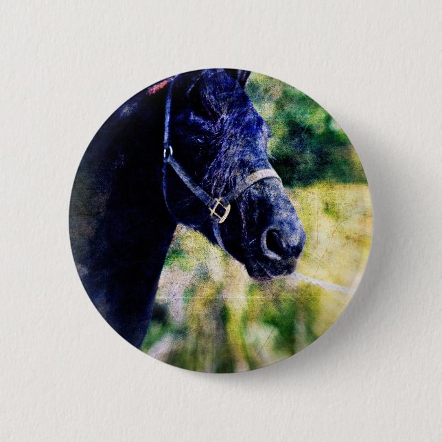 Digitale Kunst für das Schwarze Pferd Button (Vorderseite)
