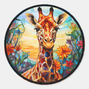 Digitale Kunst - Galerie Giraffe Runder Aufkleber