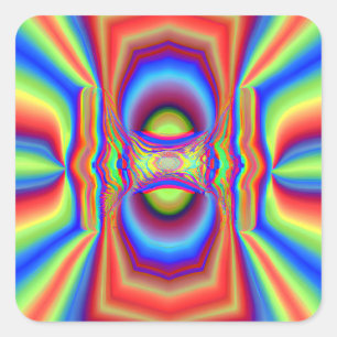Digitale Kunst in Dimensionen Quadratischer Aufkleber