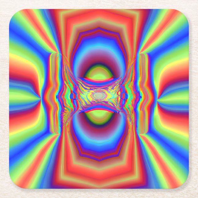 Digitale Kunst in Dimensionen Rechteckiger Pappuntersetzer (Vorderseite)