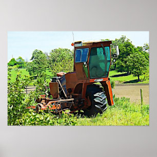Digitale Kunst Midwest Traktor Leinwand Kunstwerk Poster