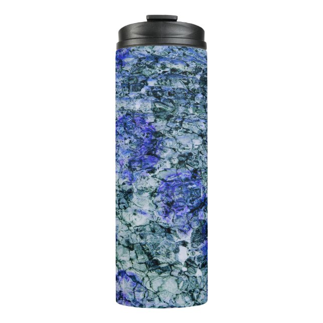 Digitale Kunst mit abstraktem Hintergrund Thermosbecher (Vorderseite)