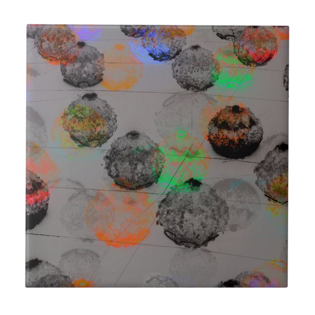 Digitale Kunst mit runden Pinselstrichen. Fliese (Vorderseite)