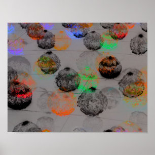 Digitale Kunst mit runden Pinselstrichen. Poster