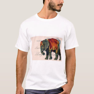 Digitale Kunst mit Vintage-Elefantenpostkarte T-Shirt