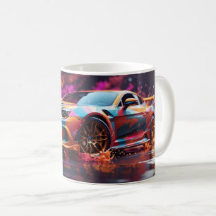 Digitale Kunst Schnell Driftendes Sportauto Kaffeetasse