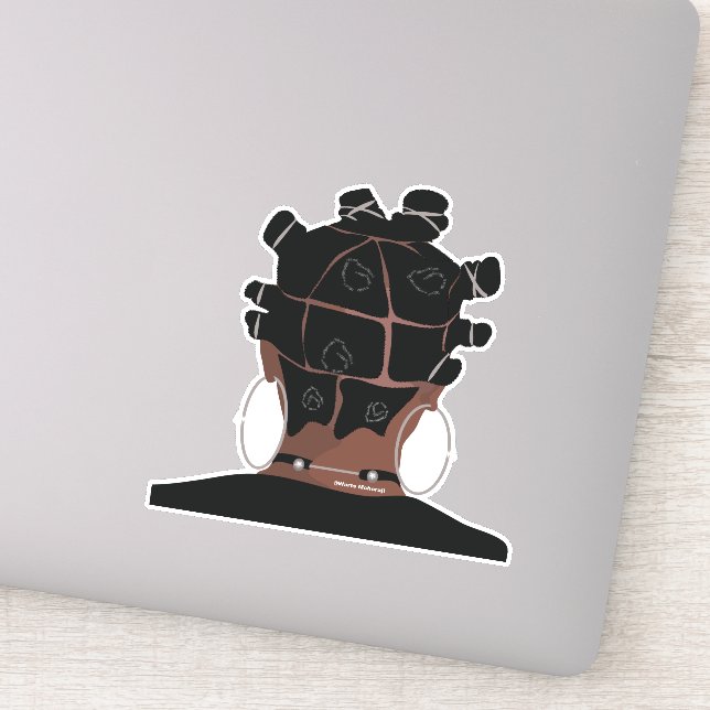 Digitale Kunst, Schwarze Frau Haarkunst Aufkleber (Detail)