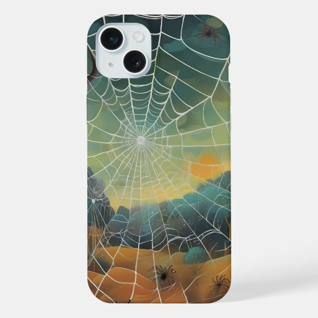 Digitale Kunst, Spinnennetz, Spinnen iPhone Hülle (Rückseite)