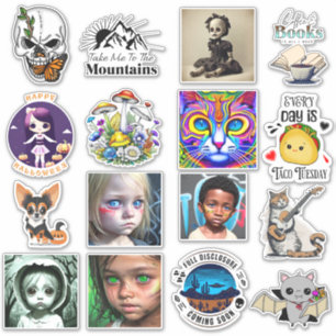 Digitale Kunst und Handschuhe Aufkleber