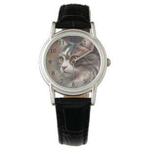 Digitale Kunstkatze 718 Armbanduhr