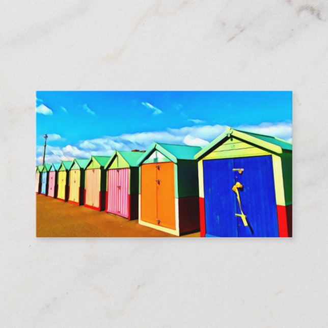 Digitale Malerei - Brighton Beach Huts Visitenkarte (Vorderseite)