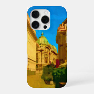 Digitale Malerei der Stadt Bukarest iPhone 16 Pro Hülle