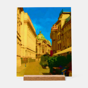 Digitale Malerei in Bukarest Acrylschild