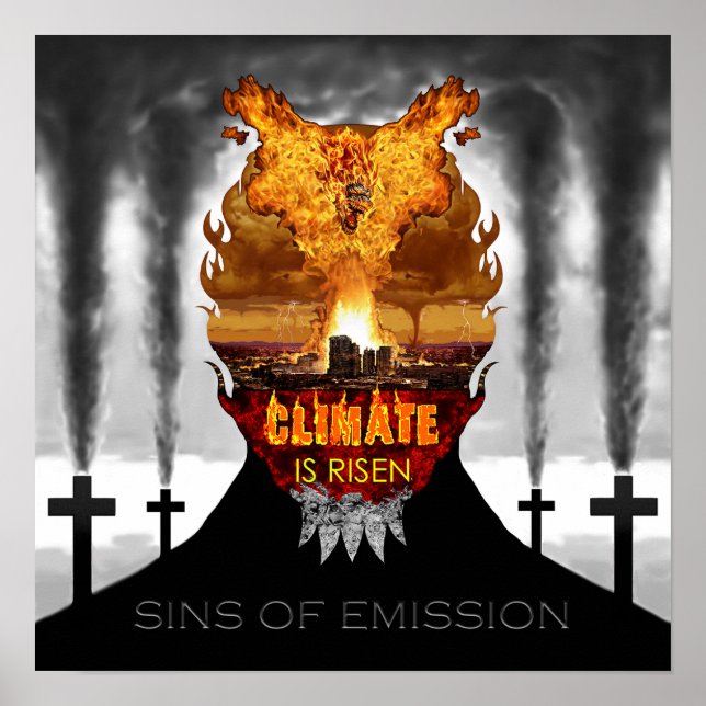 Digitale Malerei über den Klimawandel. Poster (Vorne)