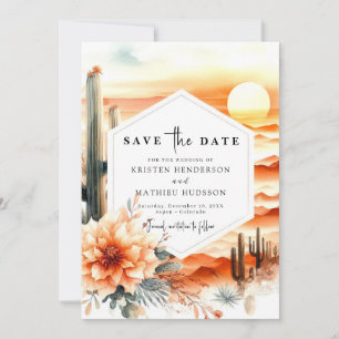 Digitale moderne Kakteen Wedding Save The Date