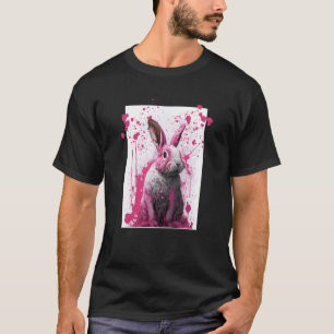 Digitale moderne Pink-Rabbit-Lüftermalerstraße T-Shirt