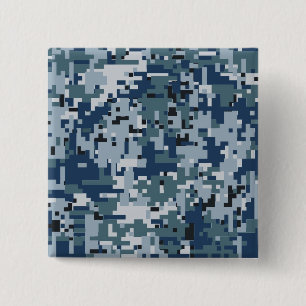 Digitale Navy-Camouflage-Camouflage-Dekoration Button
