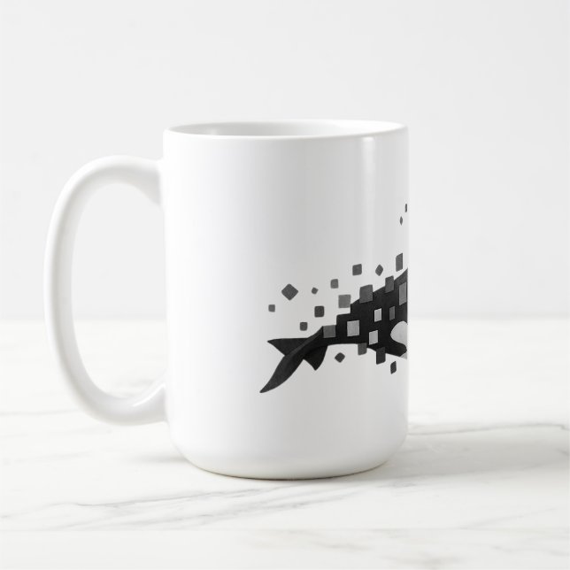 Digitale Orca-Disintegration - Cyber Ocean Series Kaffeetasse (Links)