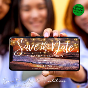 Digitale Ozean Strand Save-the-Date-Einladung Save The Date