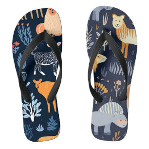 Digitale Papiermuster für Wildtiere Flip Flops