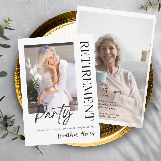 Digitale Party-Karten für Elegantes 2 Foto Einladung (Von Creator hochgeladen)