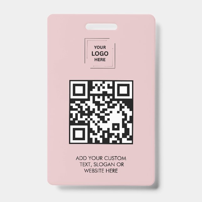 Digitale Pink-QR-Event-Identitätsgestaltung Ausweis (Vorderseite)