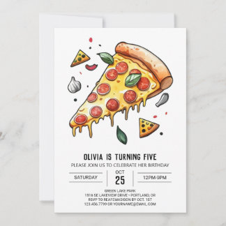 Digitale Pizza zum Geburtstag Einladung