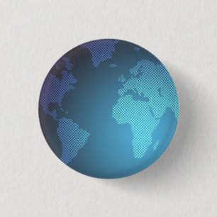 Digitale Punkte-Weltkarte mit Farbverlauf-Kunst Button