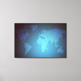 Digitale Punkte-Weltkarte mit Farbverlauf-Kunst Leinwanddruck