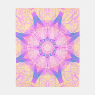 Digitale Retro-Abstrakt-Mandala. Helle Blume. Bea Fleecedecke