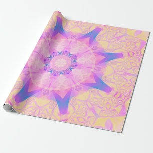 Digitale Retro-Abstrakt-Mandala. Helle Blume. Bea Geschenkpapier