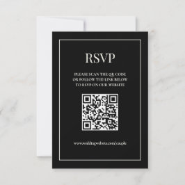 Digitale RSVP-Karte Schwarz/Weiß (3.5x5) RSVP Karte