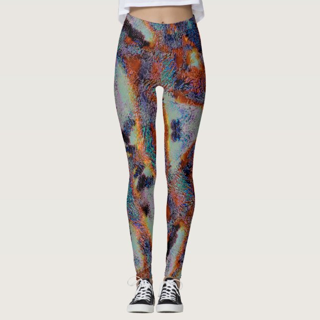 Digitale Schafwolle mit farbiger Farbe verschmiert Leggings (Vorderseite)