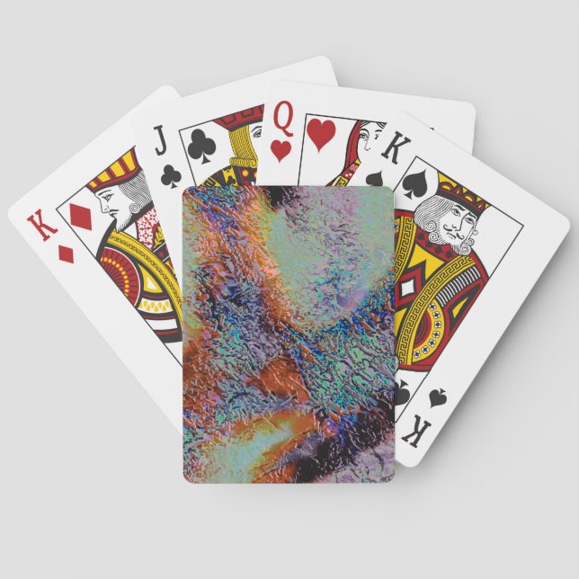 Digitale Schafwolle mit farbiger Farbe verschmiert Spielkarten (Rückseite)