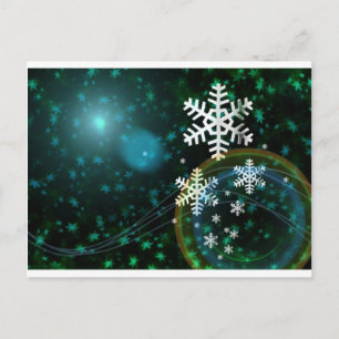 Digitale Schneeflocke Natur Winterfriedferien Lieb Postkarte
