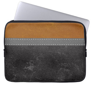 Digitale schwarze Bernsteinlederdruck-Moderne Laptopschutzhülle