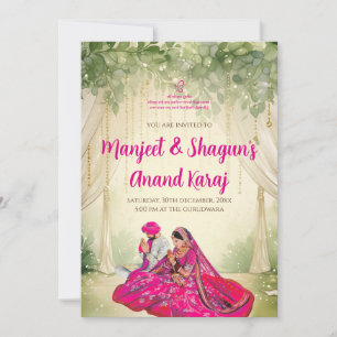 Digitale Sikh-Hochzeitseinladungen Punjabi Einladu Einladung
